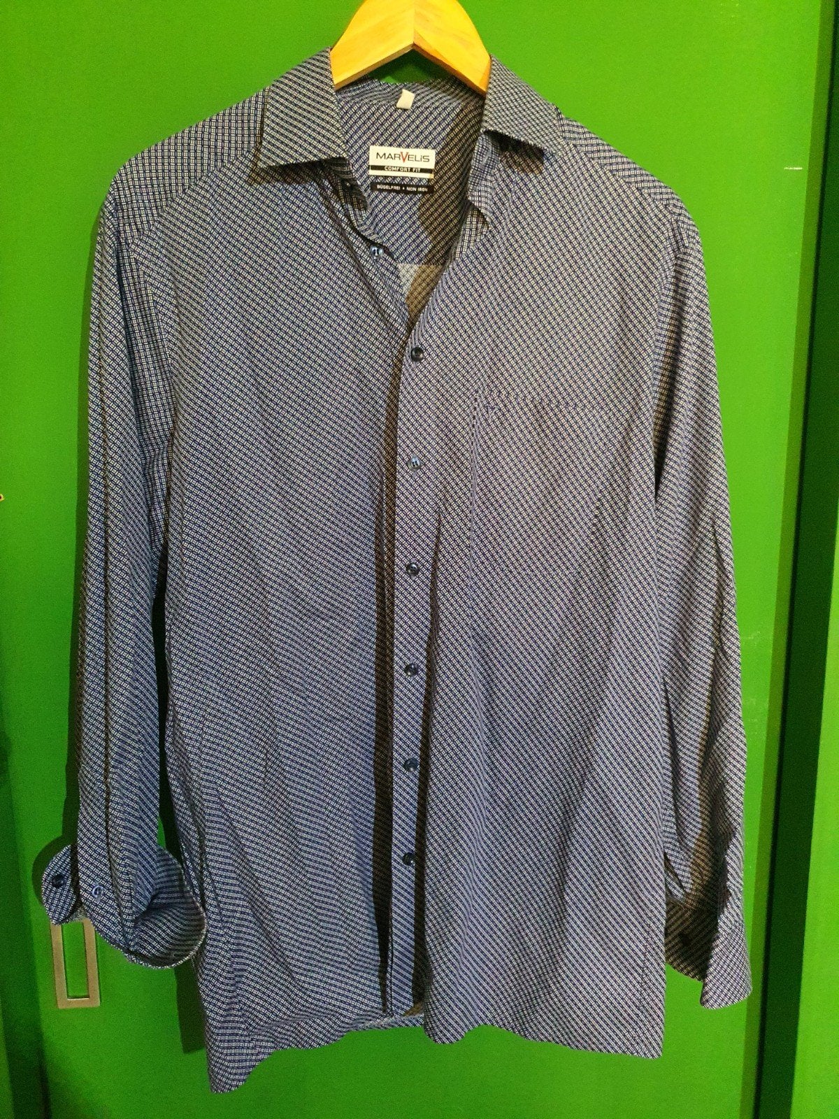 Marvelis mt 39 strijkvrij 100% katoen mooie stof, Kleding | Heren, Ophalen of Verzenden, Zo goed als nieuw, Halswijdte 39/40 (M)