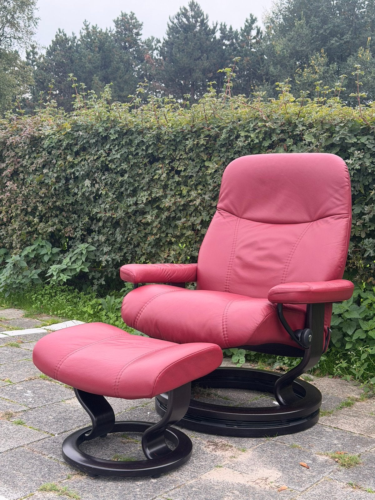 Stressless relax fauteuil met voetenbank- L large, Ophalen of Verzenden, Zo goed als nieuw, Minder dan 75 cm, 50 tot 75 cm