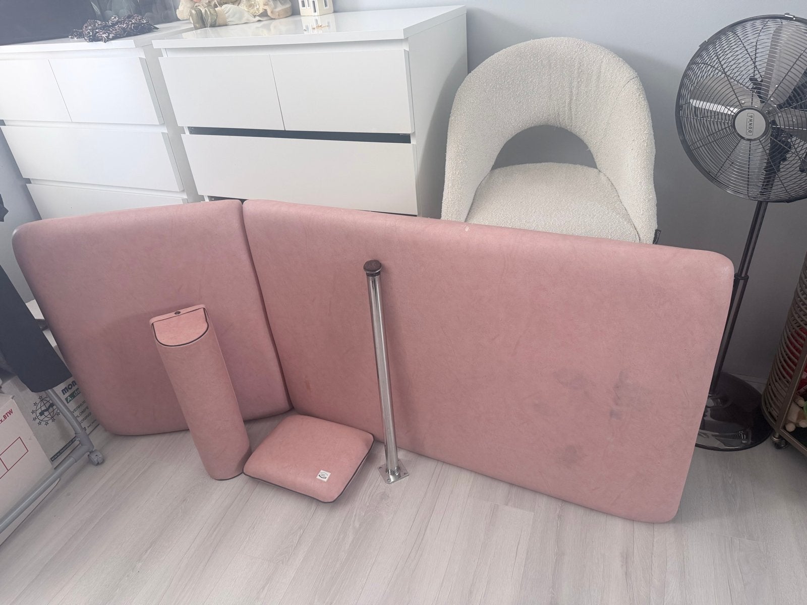 Roze bankonderdelen - ENRAF NONIUS, Gebruikt, 150 tot 200 cm, Tweepersoons, 75 tot 100 cm