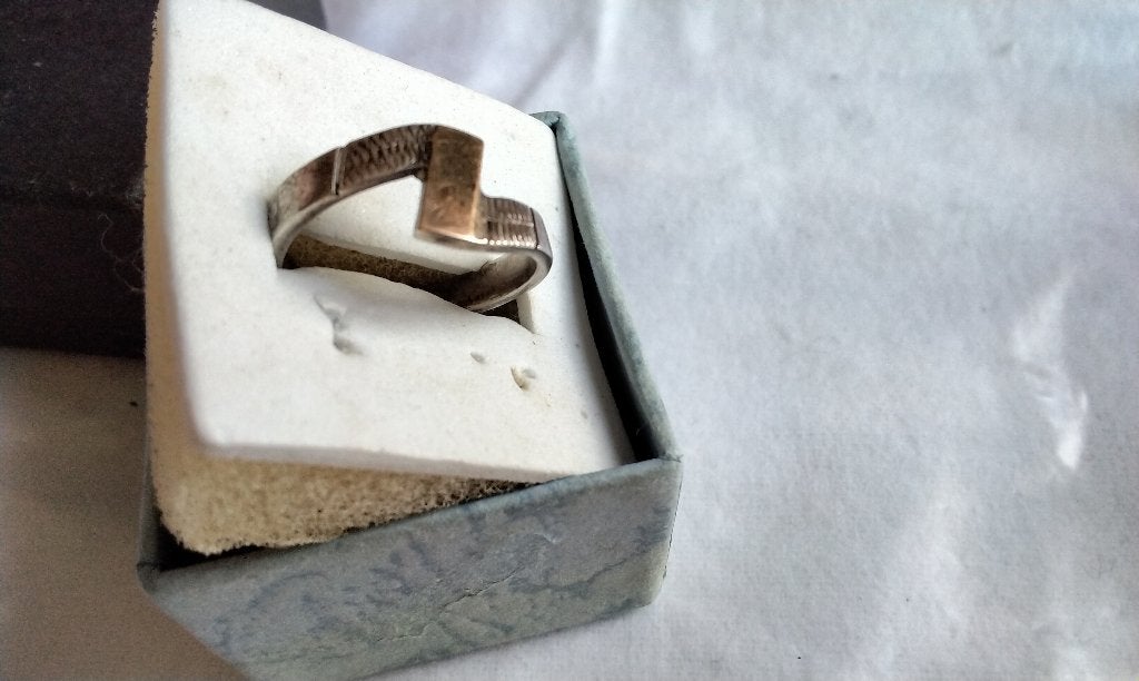 Massieve 950 Zilveren Ring 0,25g Solide 18karaat Goud 17mm, Ophalen of Verzenden, Zo goed als nieuw, 17 tot 18, Dame