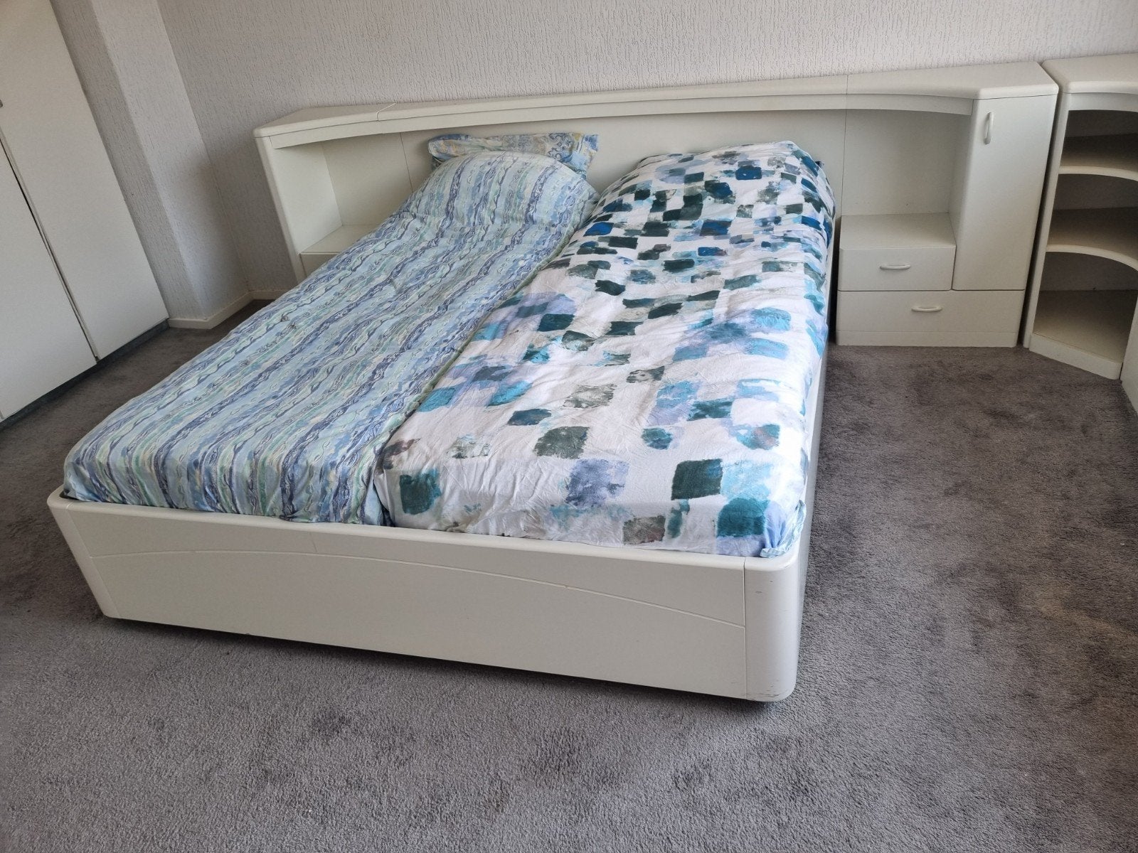 Tweepersoonsbed 160x200cm met Auping spiraalbodems en kasten, Ophalen, Gebruikt, Tweepersoons, 160 cm