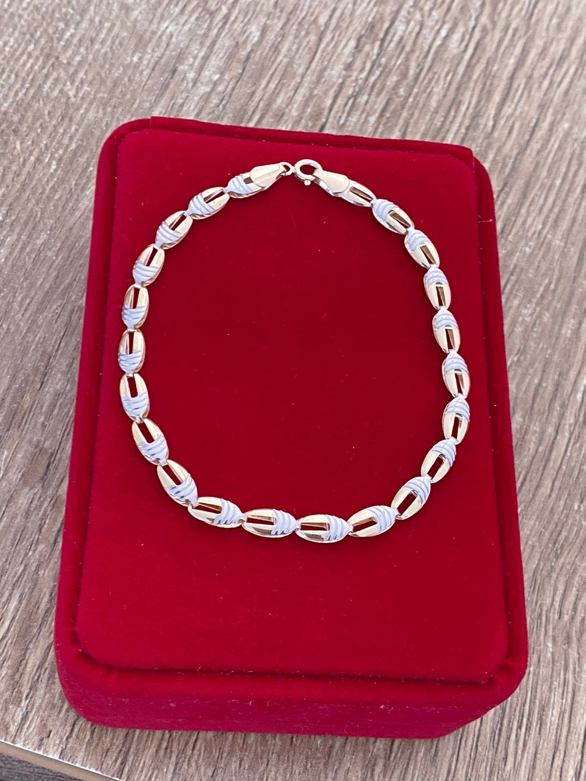 14 karaat(585) gouden armband, wit en geel goud, Sieraden, Tassen en Uiterlijk, -, -, Nieuw, Ophalen of Verzenden