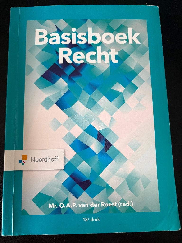 Basisboek Recht 9789001079635, Ophalen of Verzenden, Alpha, Zo goed als nieuw, HBO