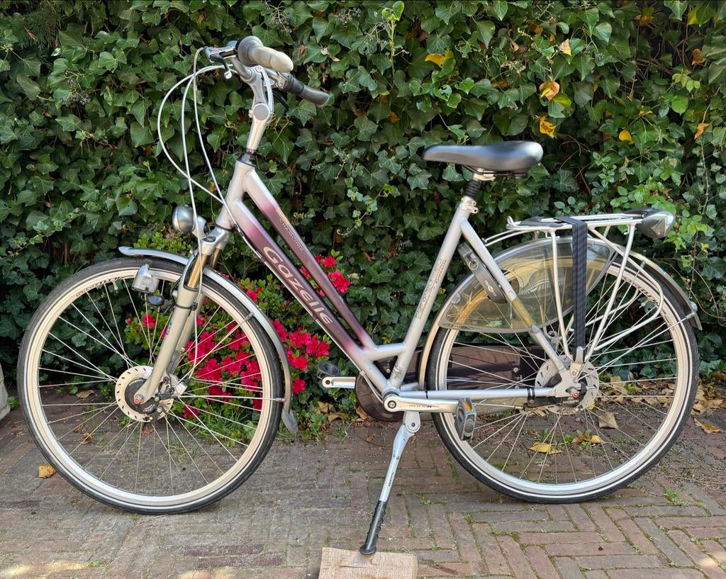 Gazelle Chamonix  met C8 versnellingen en vering, Ophalen, Velgrem, Versnellingen, Gazelle