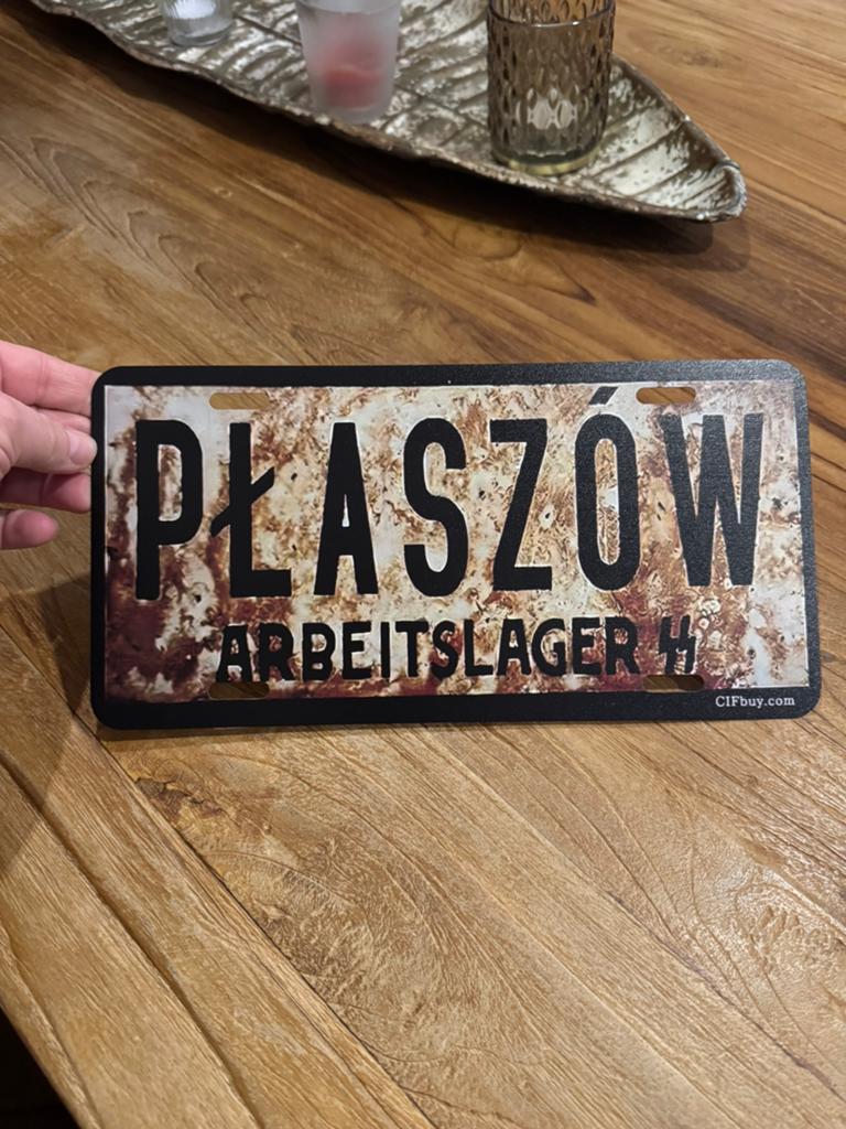 WW2 bord met de tekst 'Plaszów Arbeitslager XX', Ophalen of Verzenden, Duitsland