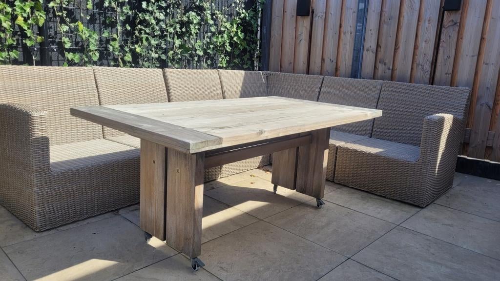 Lounge/Dining Tuintafel van Teakhout, Tuin en Terras, Tuintafels, Zo goed als nieuw, Rechthoekig, Teakhout, Ophalen