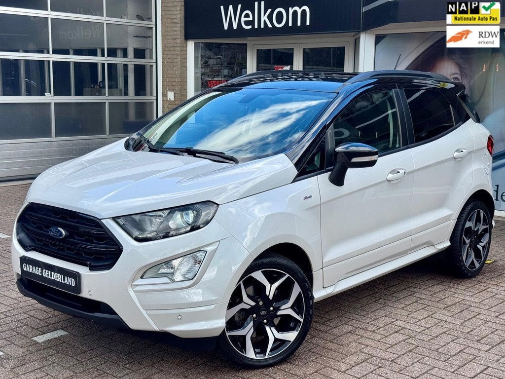 Ford EcoSport ST-Line | Pano | Navi | Camera | Leder/Alcanta, 125 pk, Gebruikt, Ecosport, Wit