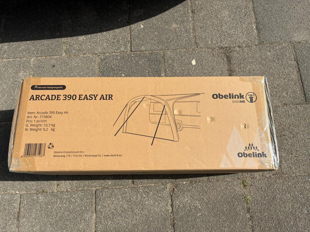 Obelink Arcade 390 Easy Air voortent - Nieuw in doos, Overige merken, Mistersweg winterswijk, Verzenden, Info@obelink.nl