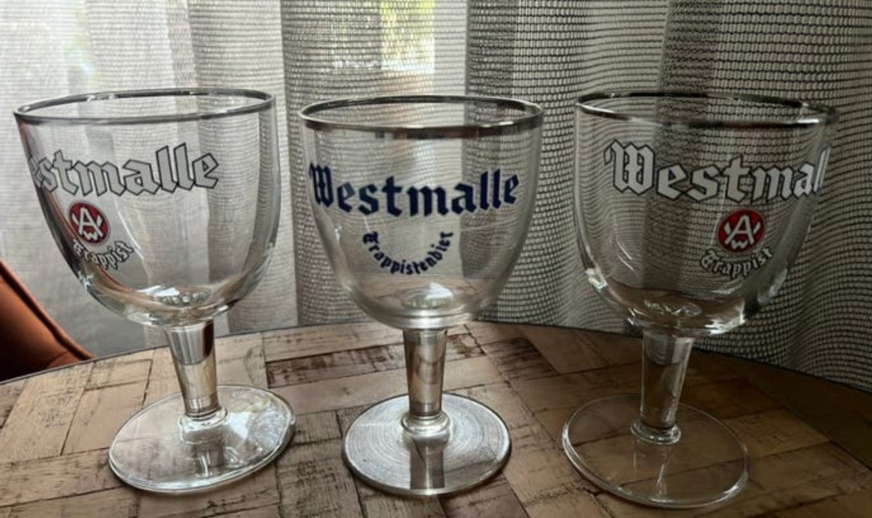 Westmalle Trappist bierglazen, Verzamelen, Ophalen of Verzenden, Zo goed als nieuw, Glas of Glazen, Overige merken