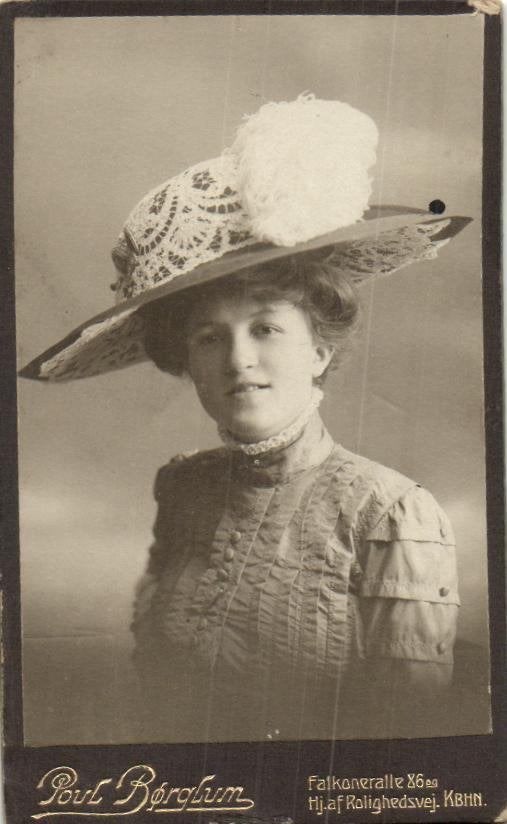 CDV -Dame mooie Hoed.- P. Borglun - Kopenhagen, Gebruikt, Verzenden, Foto, Buitenland