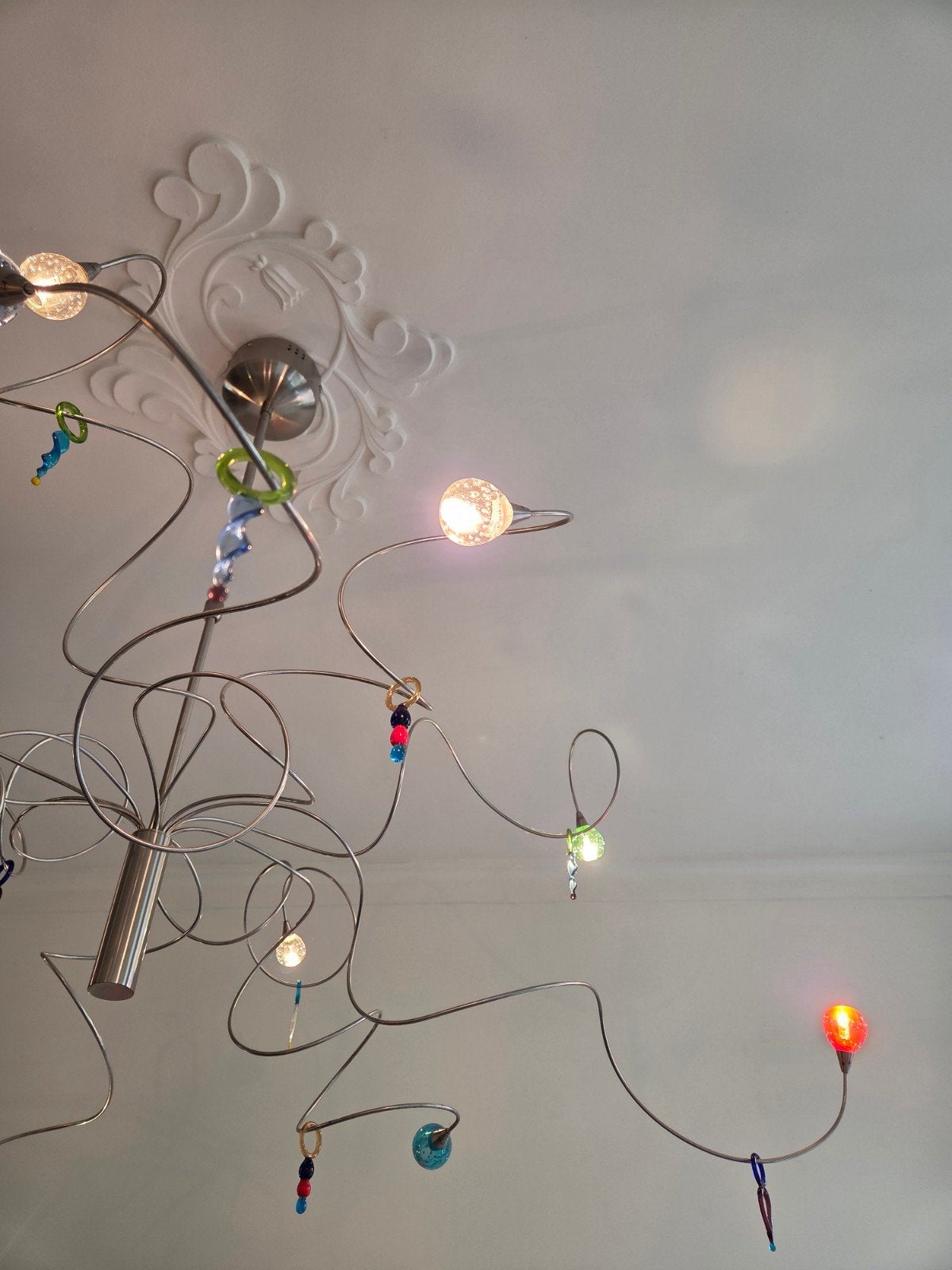 Harco Loor Kroonluchter met 12 Murano Glazen Hangers, Gebruikt, Design, Modern, Speels, Overige fittingen, Ophalen of Verzenden