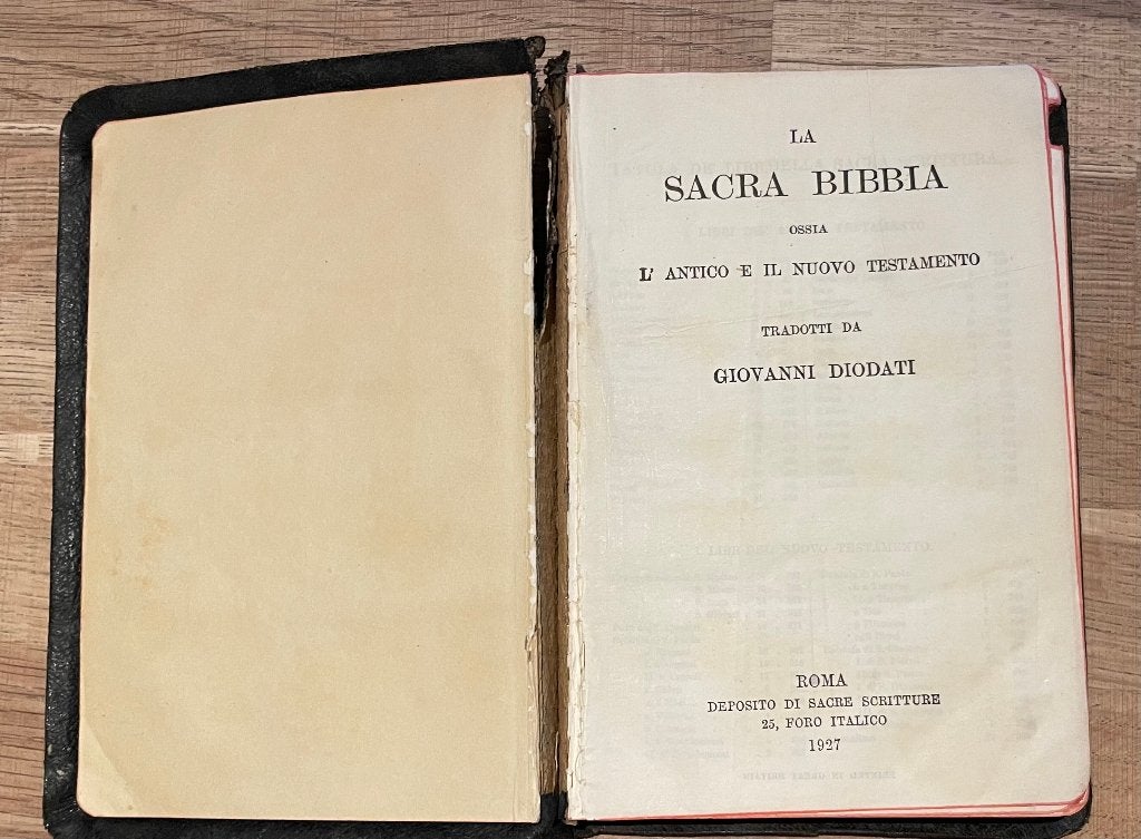Oude Italiaanse Bijbel - Giovanni Diodati - Roma 1927, Boeken, Ophalen of Verzenden, Gelezen