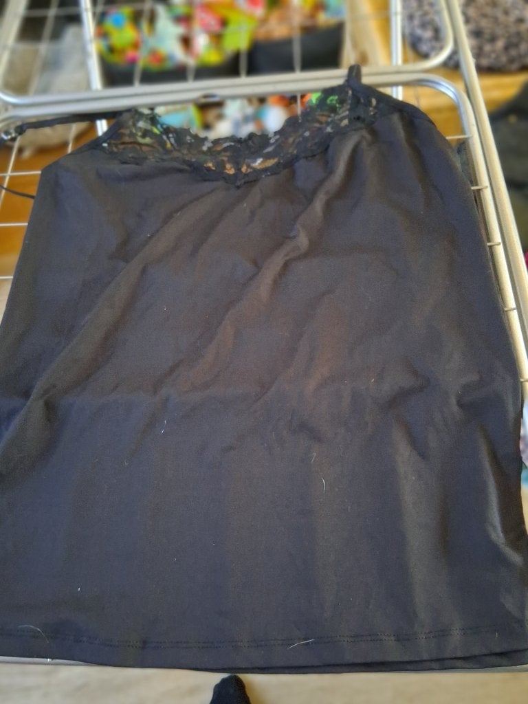 hemd met kant aan de bovenkant, Kleding | Dames, Ophalen, Zwart, Maat 46/48 (XL) of groter, Zonder mouw
