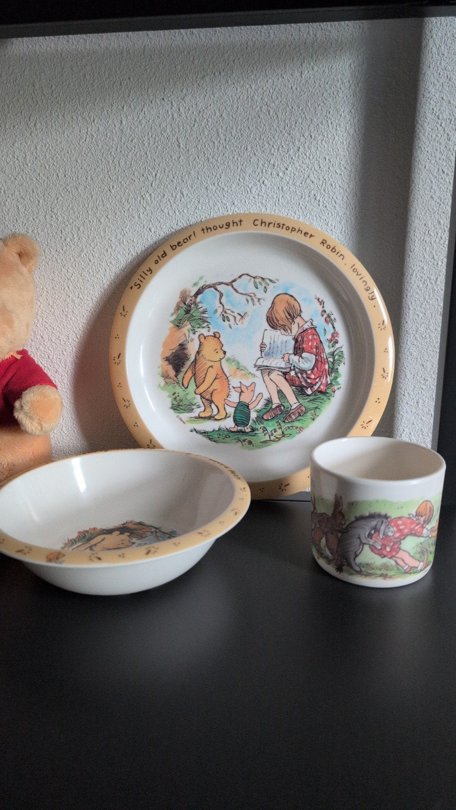 Melamine kinderontbijtsetje Winnie the Pooh, Ophalen of Verzenden, Gebruikt