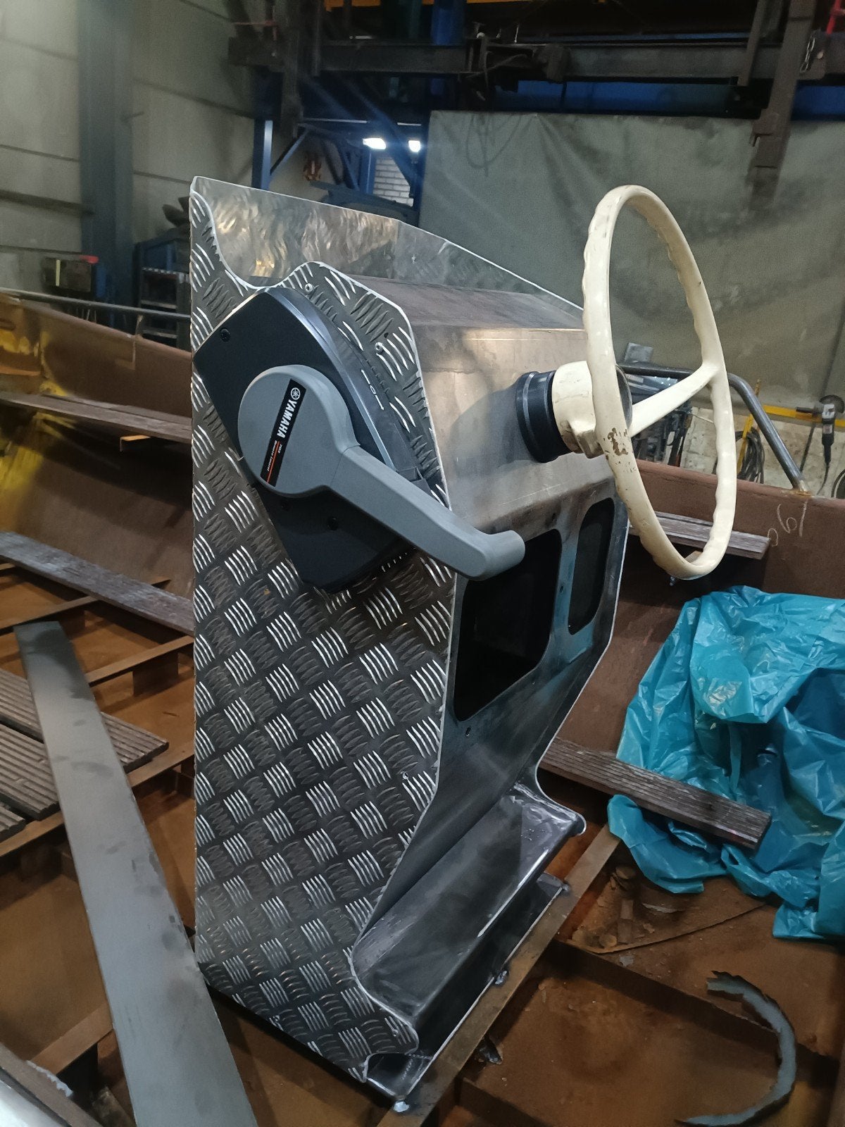 Boot stuur consol met alu traanplaat en voetsteun, Ophalen of Verzenden, Nieuw, Motor en Techniek