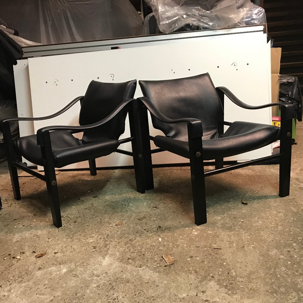 2 IZGS Arkana Maurice Burke Safari chair fauteuil vintage, Ophalen, Gebruikt, 75 tot 100 cm, Nvt