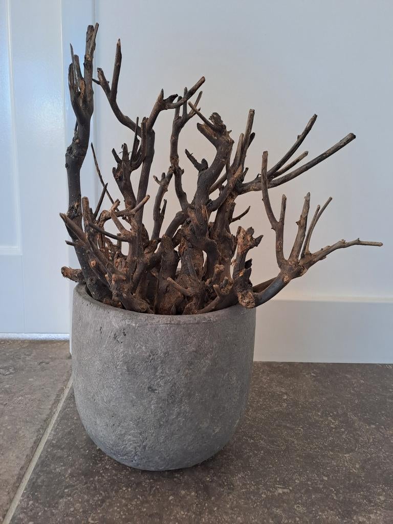Stenen pot met druiventakken, Huis en Inrichting, Ophalen, Zo goed als nieuw