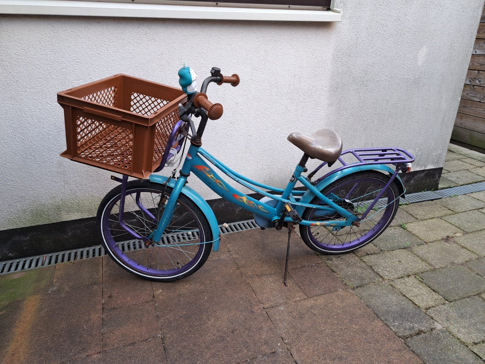 Kinderfiets 20 inch met mand en bagagedrager, Fietsen en Brommers, Ophalen, Gebruikt, Onbekend, Terugtraprem