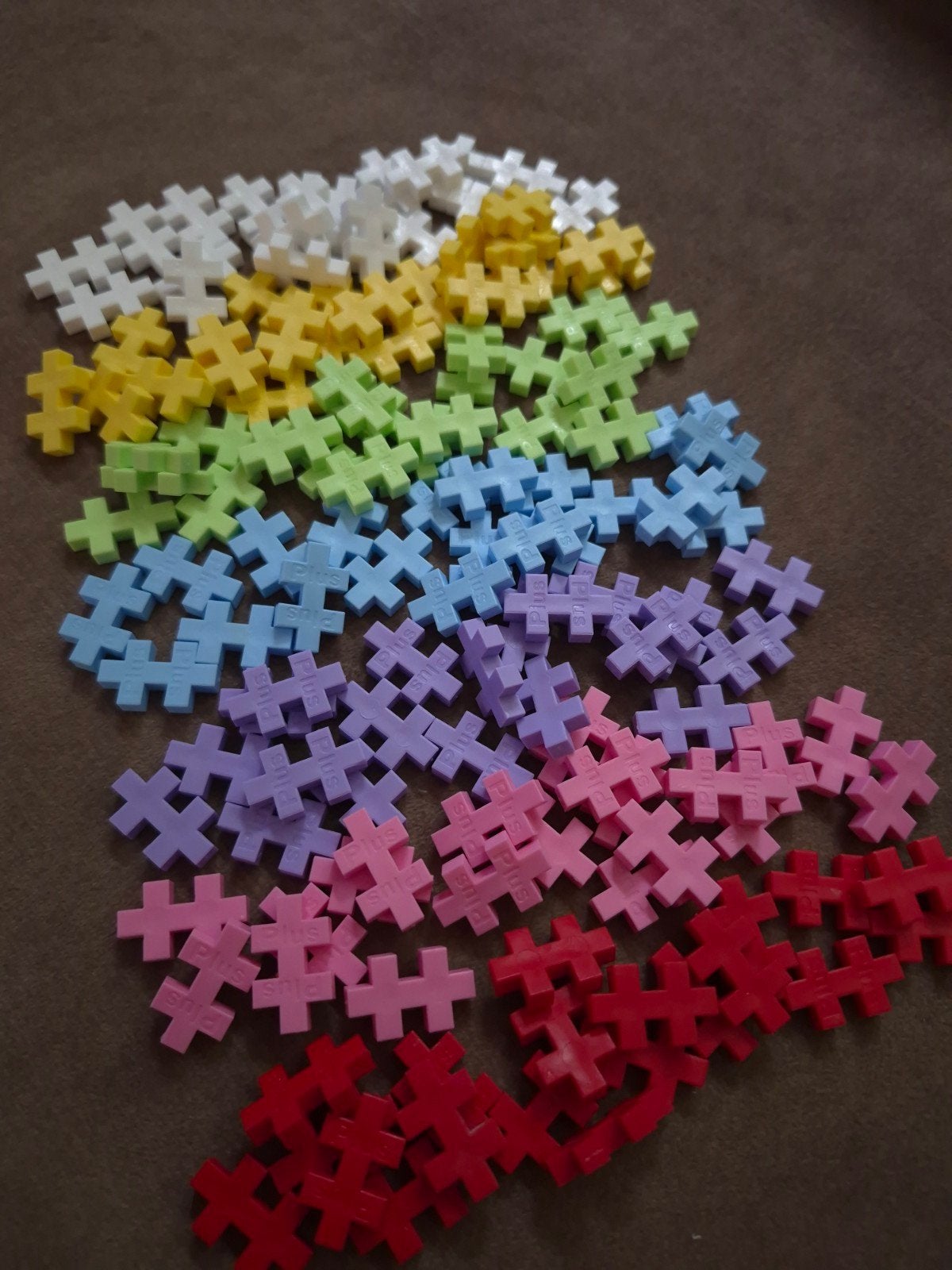 Plus-Plus bouwblokjes - pastel met rood, Ophalen of Verzenden, Zo goed als nieuw, Overige merken