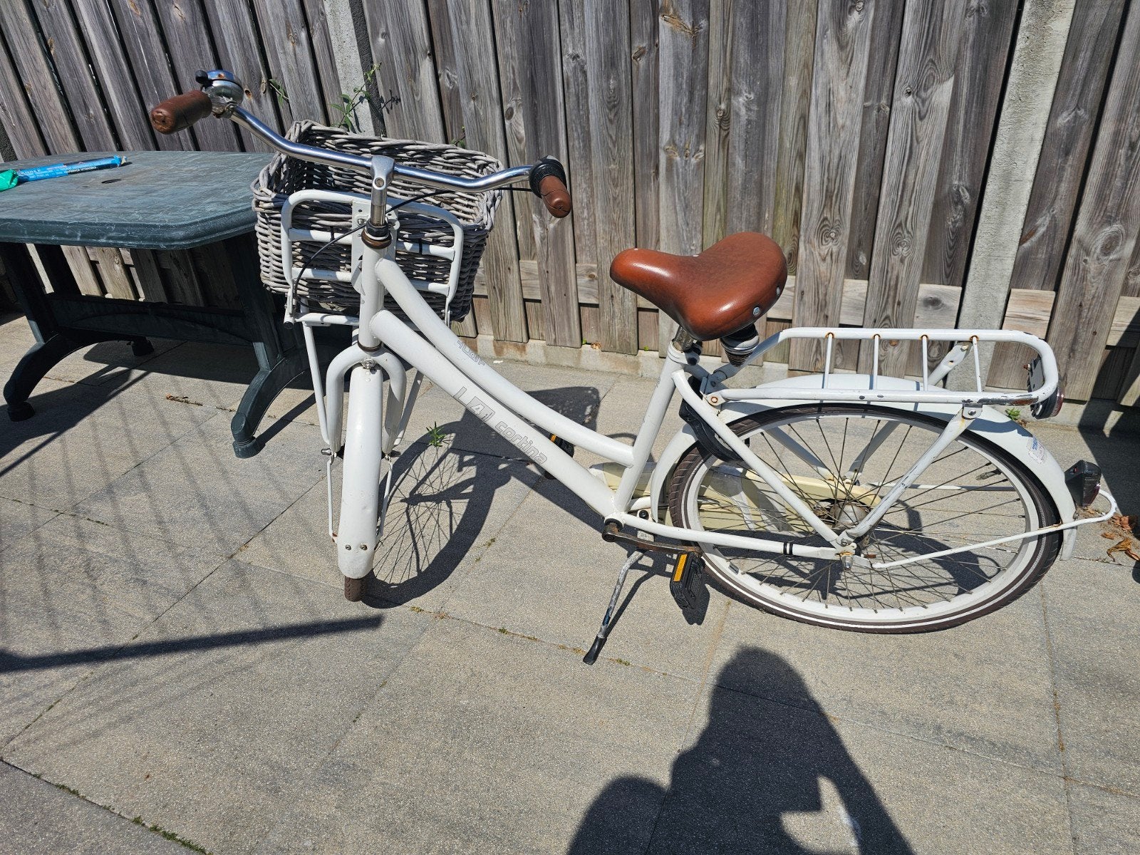 cortina witte meisjes fiets met mand en versnellingen, Overige merken, Velgrem, Versnellingen, Ophalen of Verzenden
