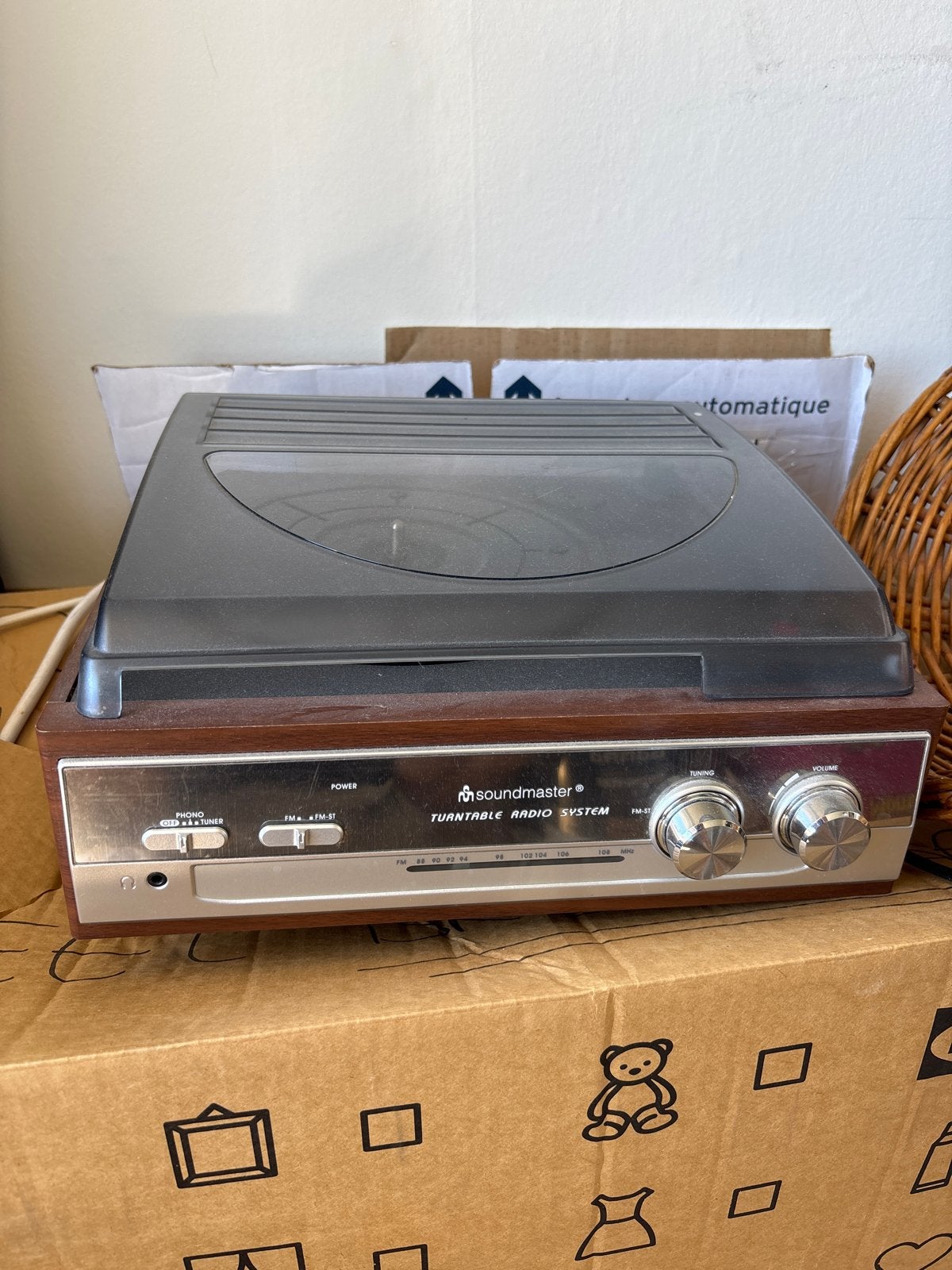 Soundmaster Platenspeler Radio Systeem - Vintage Look, Ophalen, Gebruikt, Platenspeler, Overige merken