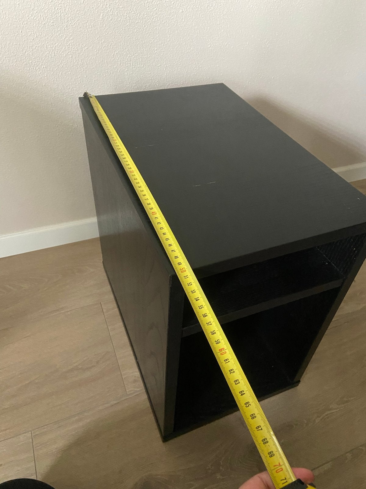IKEA Oltedal Zwart Houten Bijzettafel/Nachtkastje, Minder dan 55 cm, Gebruikt, Rechthoekig, Hout