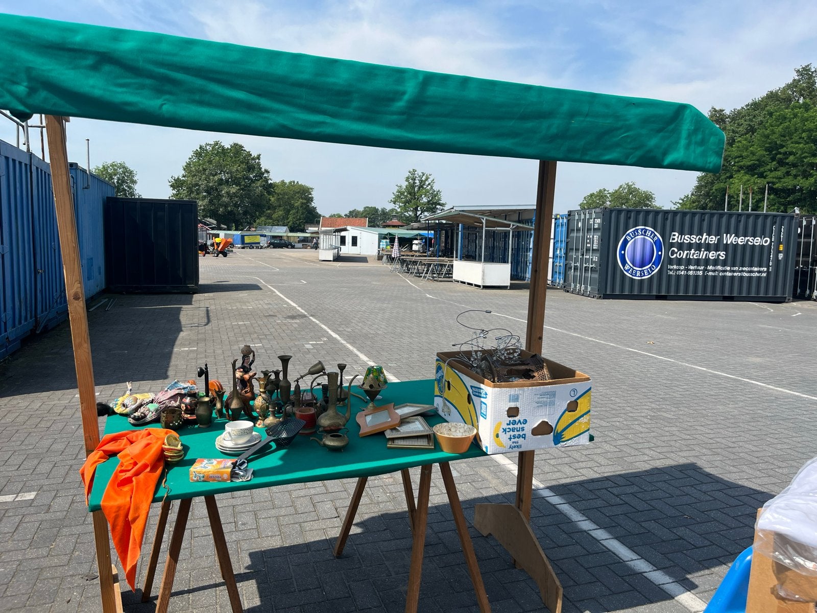 Marktkraam met dal groen doek, Ophalen, Gebruikt, Overige typen, Minder dan 4 meter