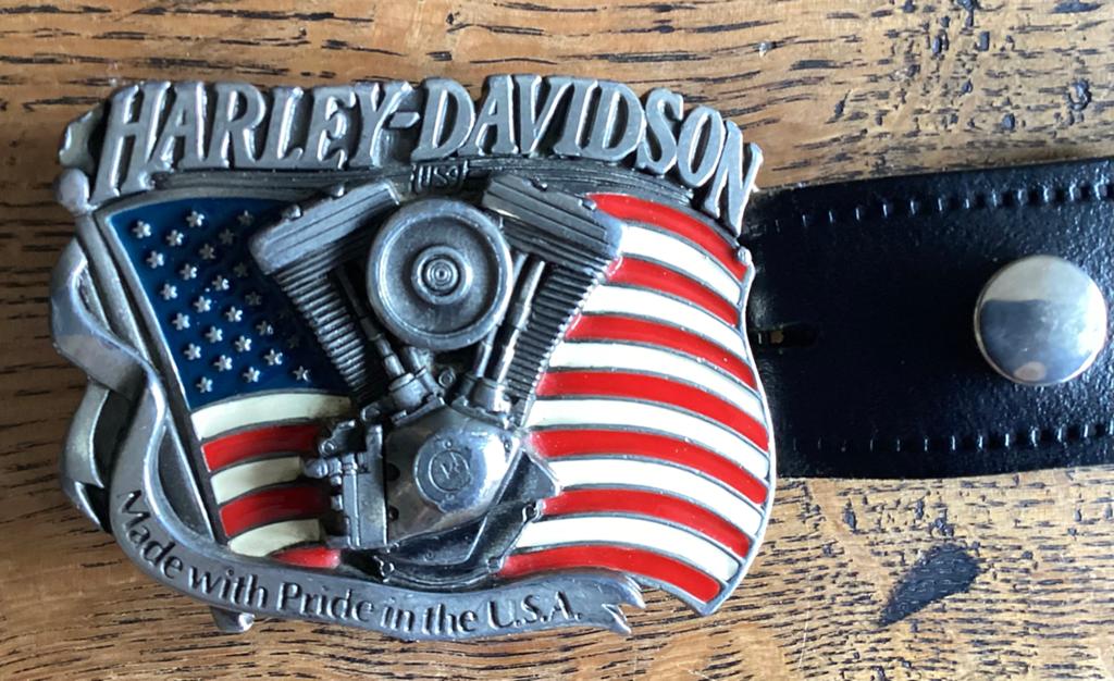 Harley riem met Evolution gesp, Kleding | Heren, Ophalen of Verzenden, 115 cm of meer, Riem of Ceintuur, Gedragen