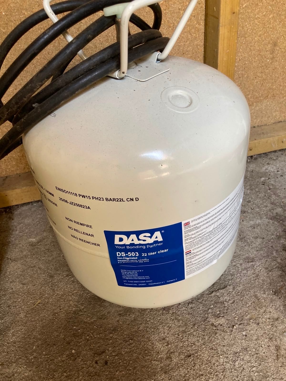 DASA DS-503 Isolatie Spuitlijm - 22 liter, Overige materialen, Zo goed als nieuw, 15 m² of meer, Vloerisolatie