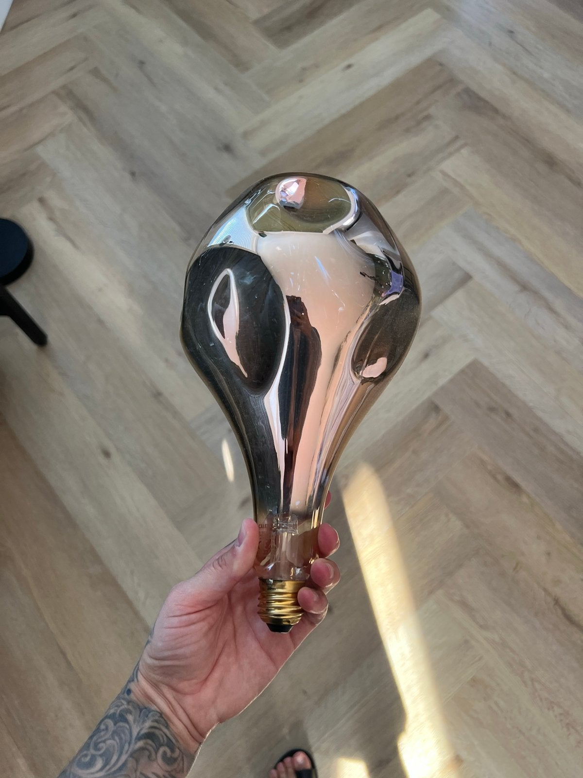 XXL Goud Glimmende Lichtbron - E27, Huis en Inrichting, 30 tot 60 watt, Gloeilamp, Zo goed als nieuw, Overige merken