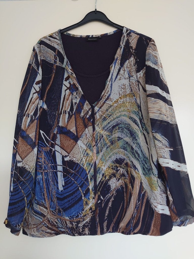 double-layer blouse Witteveen maat 42, Maat 42/44 (L), Zo goed als nieuw, Witteveen, Meerkleurig