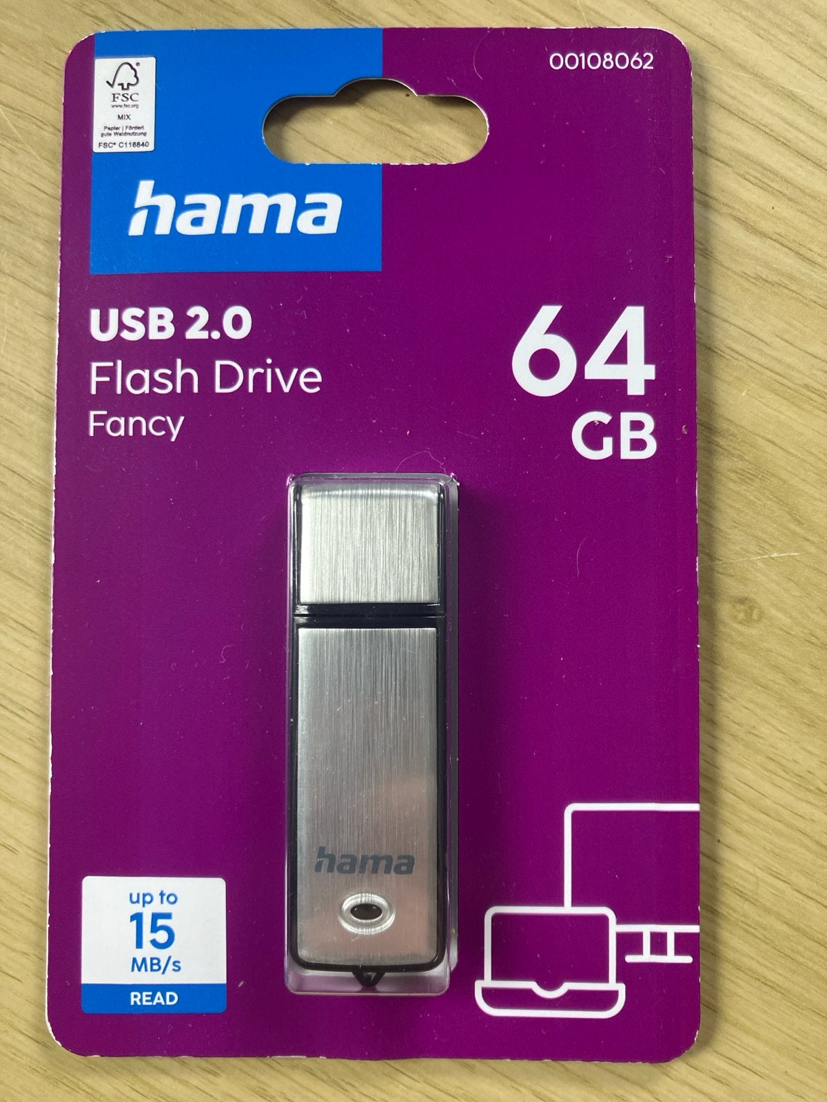 Hama USB 2.0 Flash Drive Fancy 64 GB, Ophalen of Verzenden, Nieuw, 64 GB