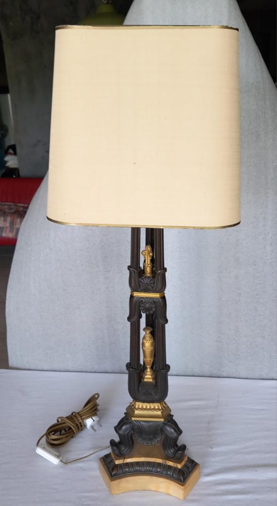 Antieke bronzen Empire lamp 19e eeuw, Antiek en Kunst, Antiek | Lampen, Ophalen