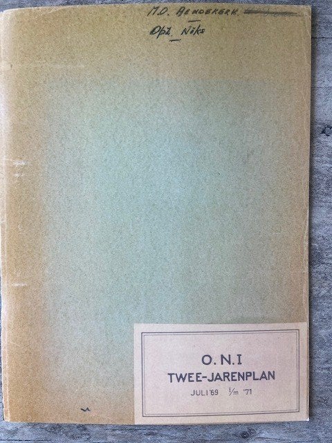 O.N. I mijn.  Ondergronds twee-Jaren plan '69 t/m '71, Ophalen of Verzenden, 20e eeuw of later, Onbekend, Gelezen