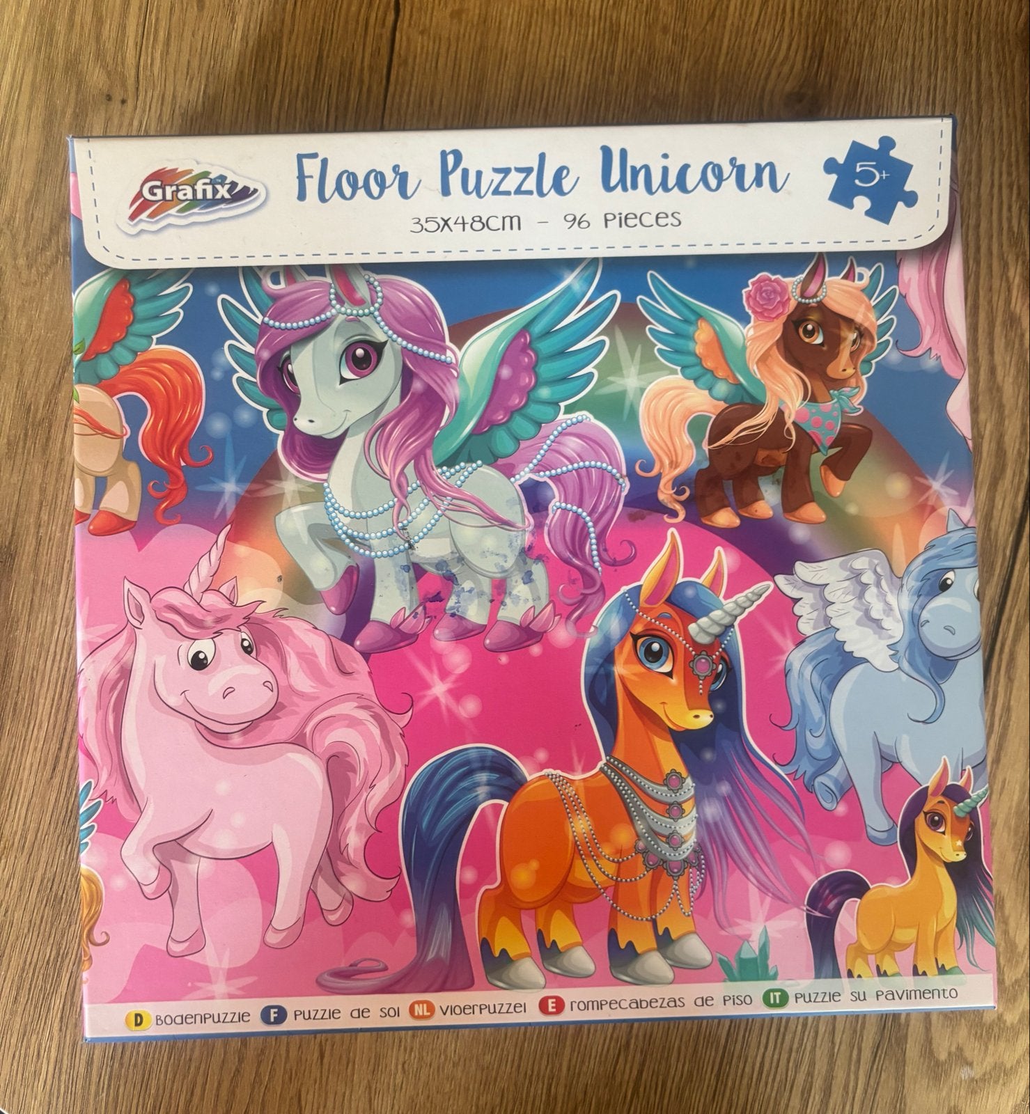Grafix Floor Puzzle Eenhoorn - 96 Stukjes, Ophalen of Verzenden, Meer dan 50 stukjes, Gebruikt, 6 jaar of ouder
