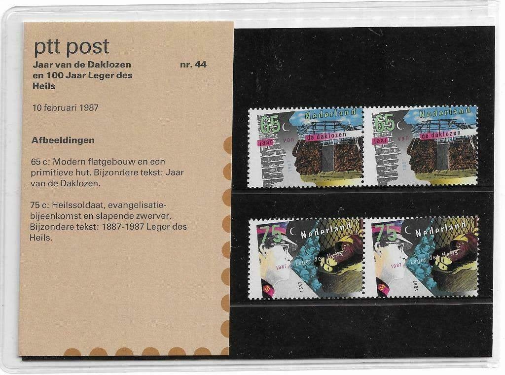 Postzegelmapje 44 - Jaar van de Daklozen/Leger des Heils, Postzegels en Munten, Verzenden, Na 1940, Postfris