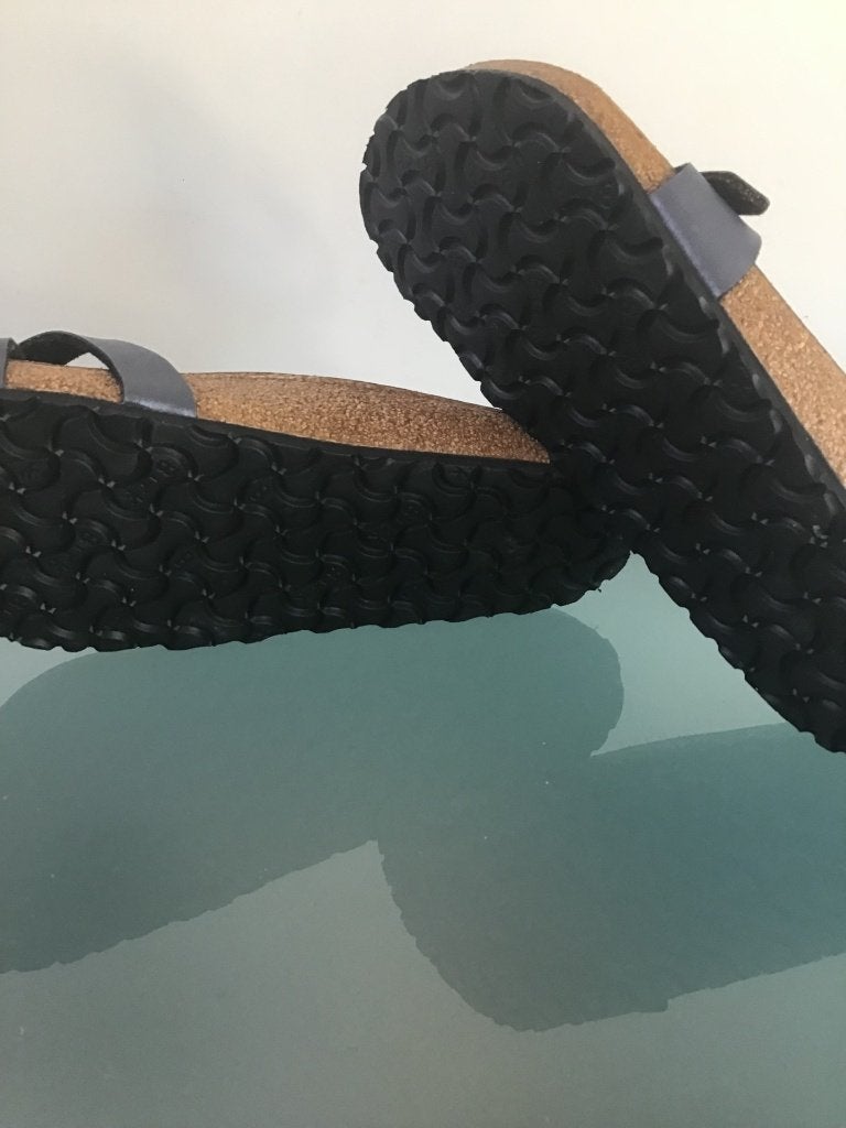 Birkenstock Piazza 38 | grijze slippers | Gratis verzenden, Kleding | Dames, Schoenen, Slippers, Verzenden, Zo goed als nieuw