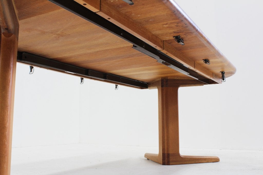 Vintage Deense ovale uitschuifbare eettafel  teak jaren 60, Gebruikt, 200 cm of meer, Vijf personen of meer, Ovaal