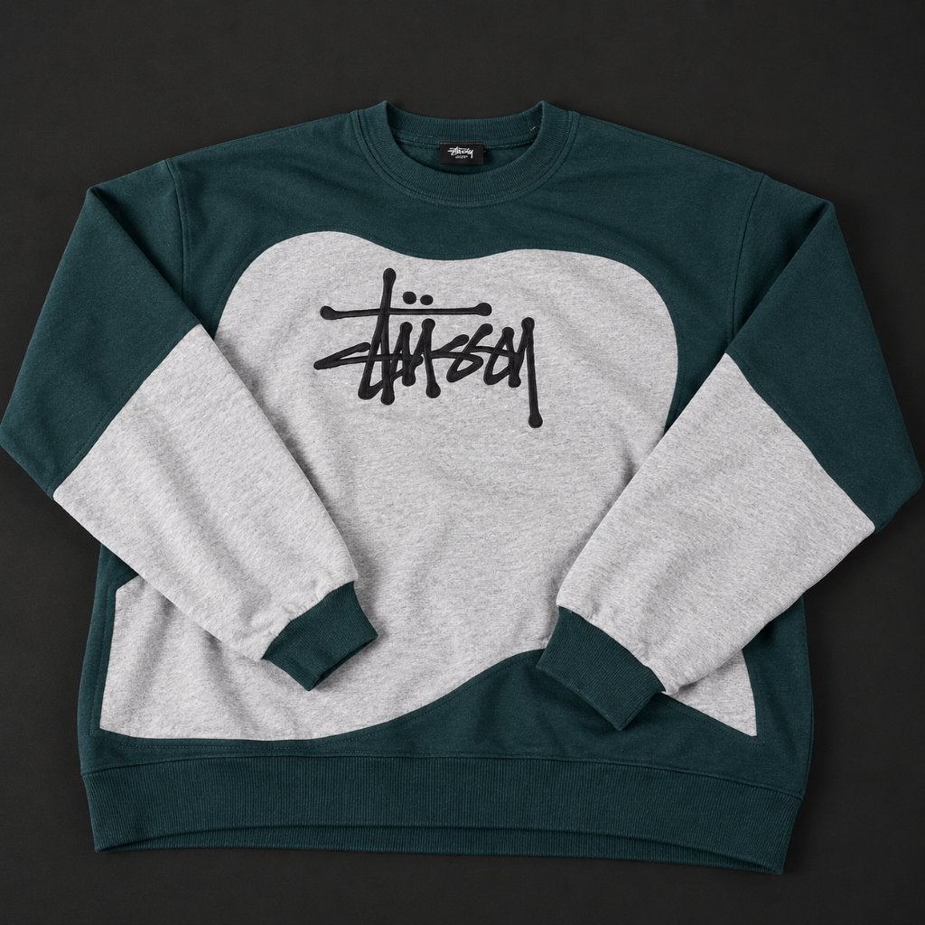 Stussy Reworked Sweater - Groen/Grijs - Maat M, Kleding | Heren, Maat 48/50 (M), Stussy, Ophalen of Verzenden, Zo goed als nieuw