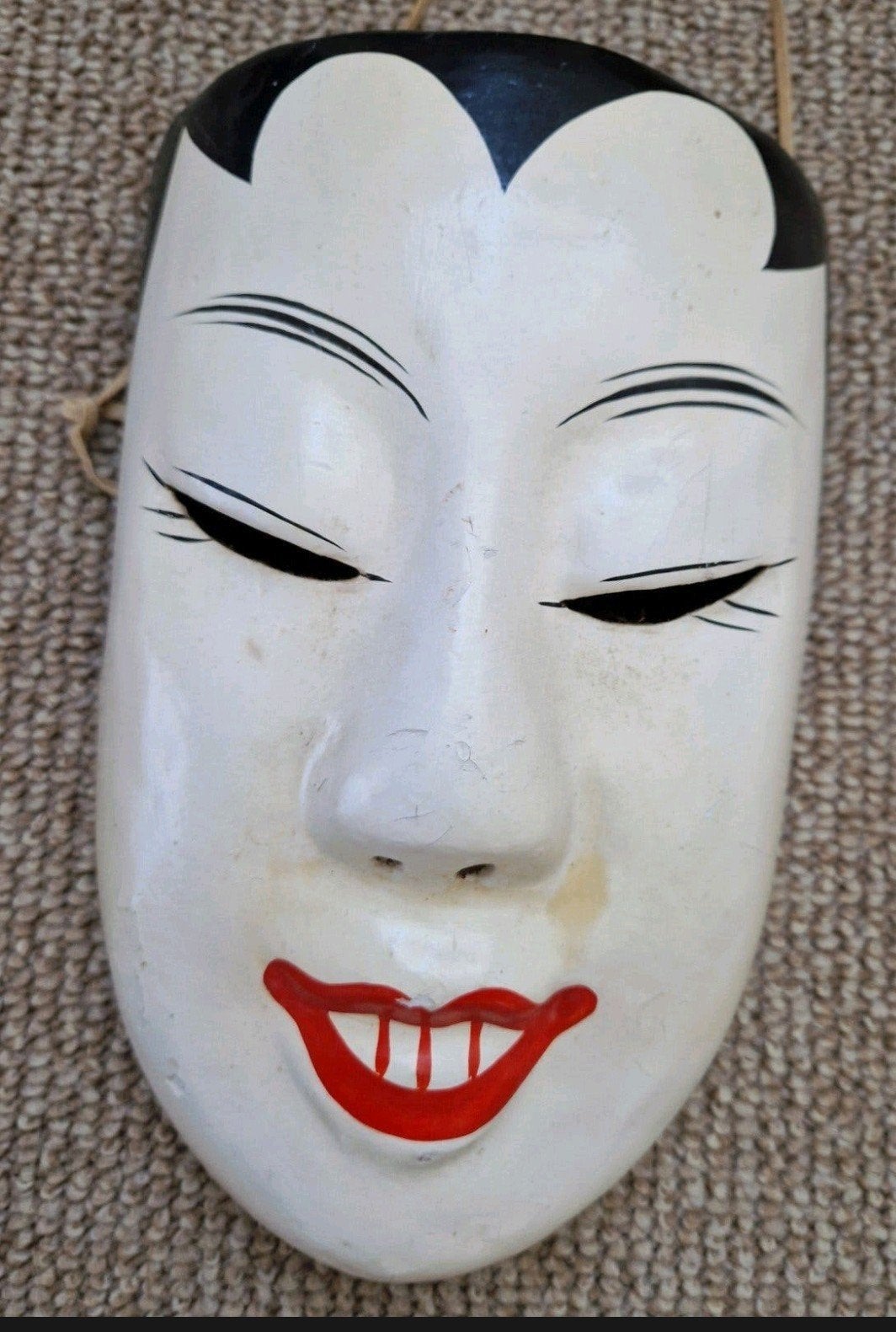 vintage Aziatisch masker, handgemaakt, Wit, Masker, Handgemaakt, Ophalen of Verzenden