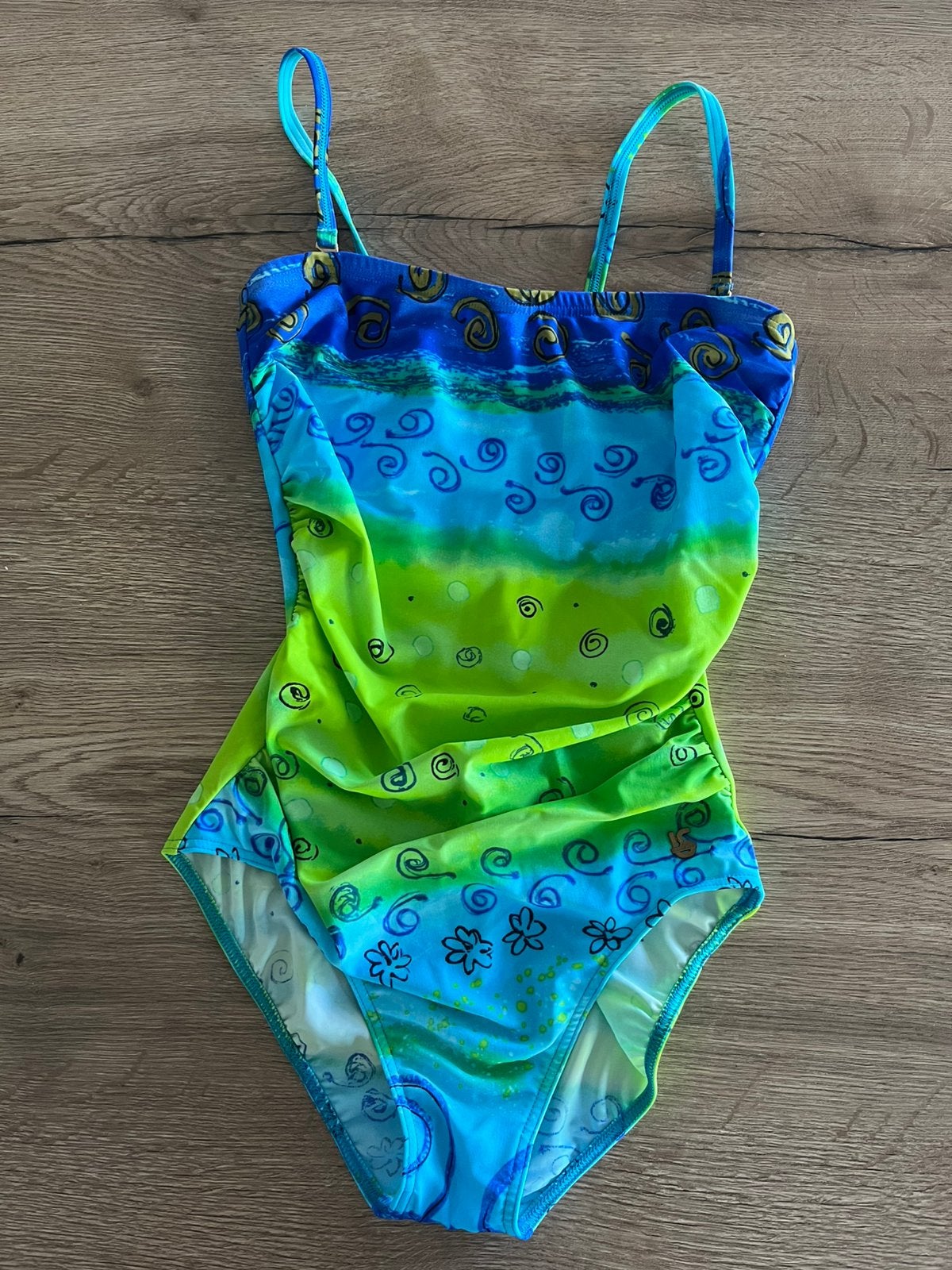 Charmline 42C badpak aqua groen print izgst, Verzenden, Badpak, Zo goed als nieuw, Groen