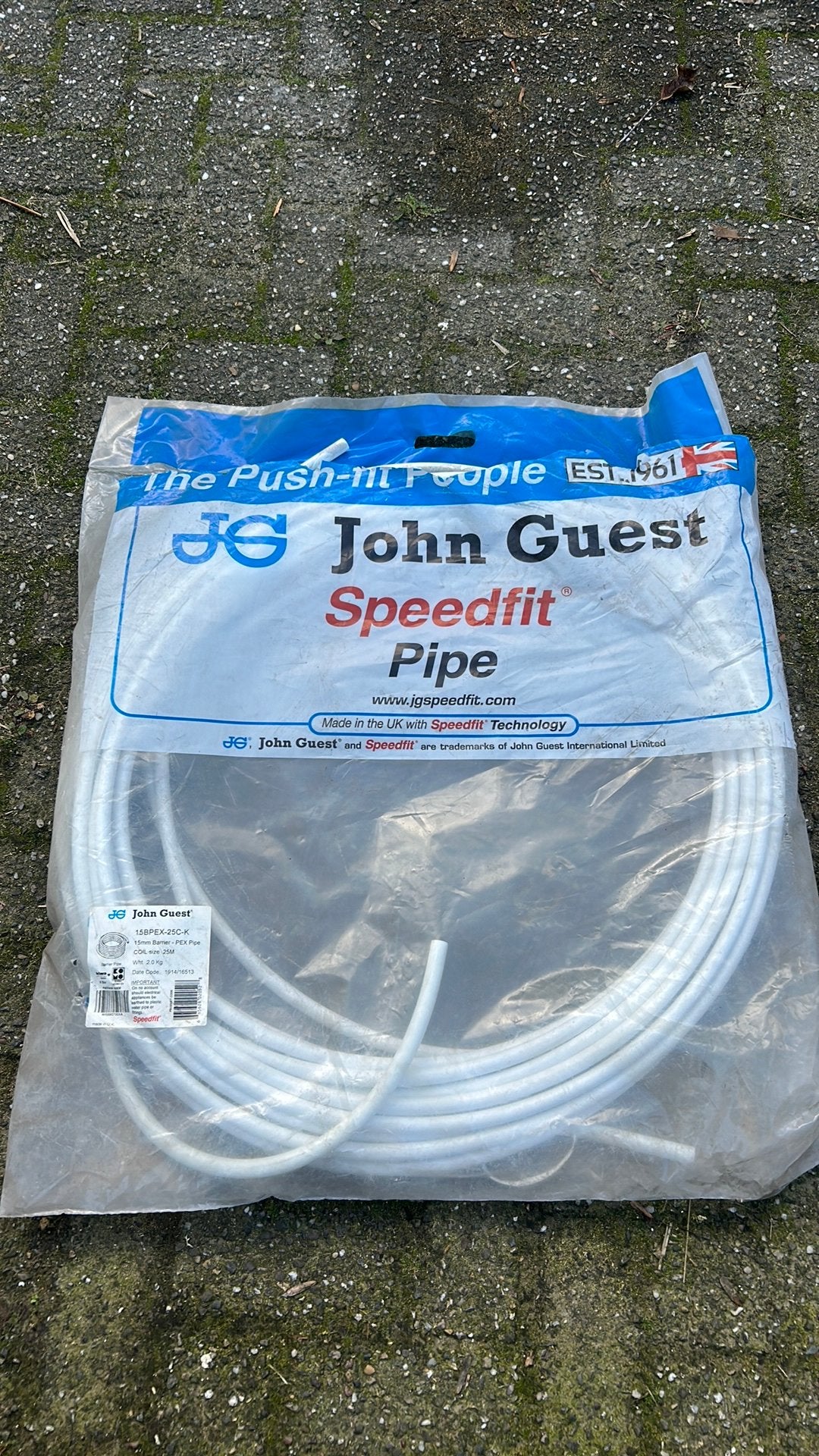 John Guest 15mm buis, Pvc, Minder dan 20 mm, 6 meter of meer, Overige typen