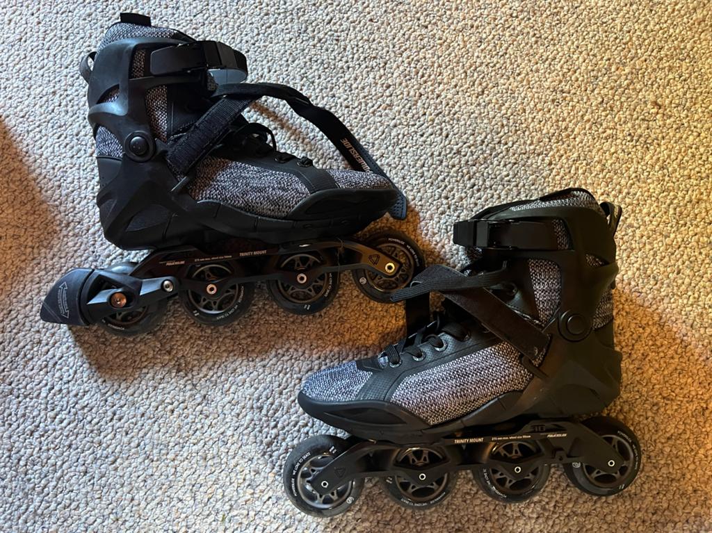 Powerslide Phuzion Radon Black White 80 inline skates, Ophalen, Zo goed als nieuw, Overige typen, Overige merken