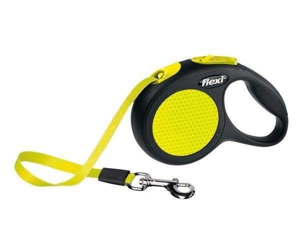 Flexi rollijn tape neon 5m geel L, Ophalen of Verzenden, Nieuw, Hondenriem