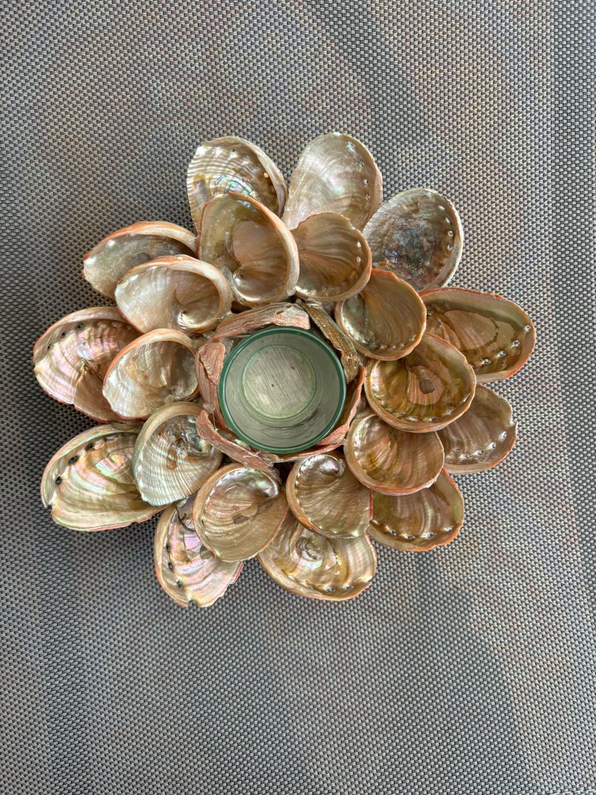 Abalone schelpen waxinelichthouder, Ophalen, Zo goed als nieuw, Overige kleuren, Overige materialen