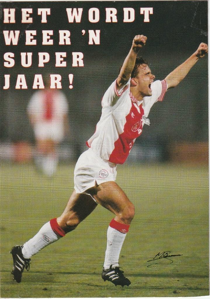 Kaart Ajax Marc Overmars Het Moment  (nr 12), Ophalen of Verzenden, Zo goed als nieuw, Ajax, Poster, Plaatje of Sticker