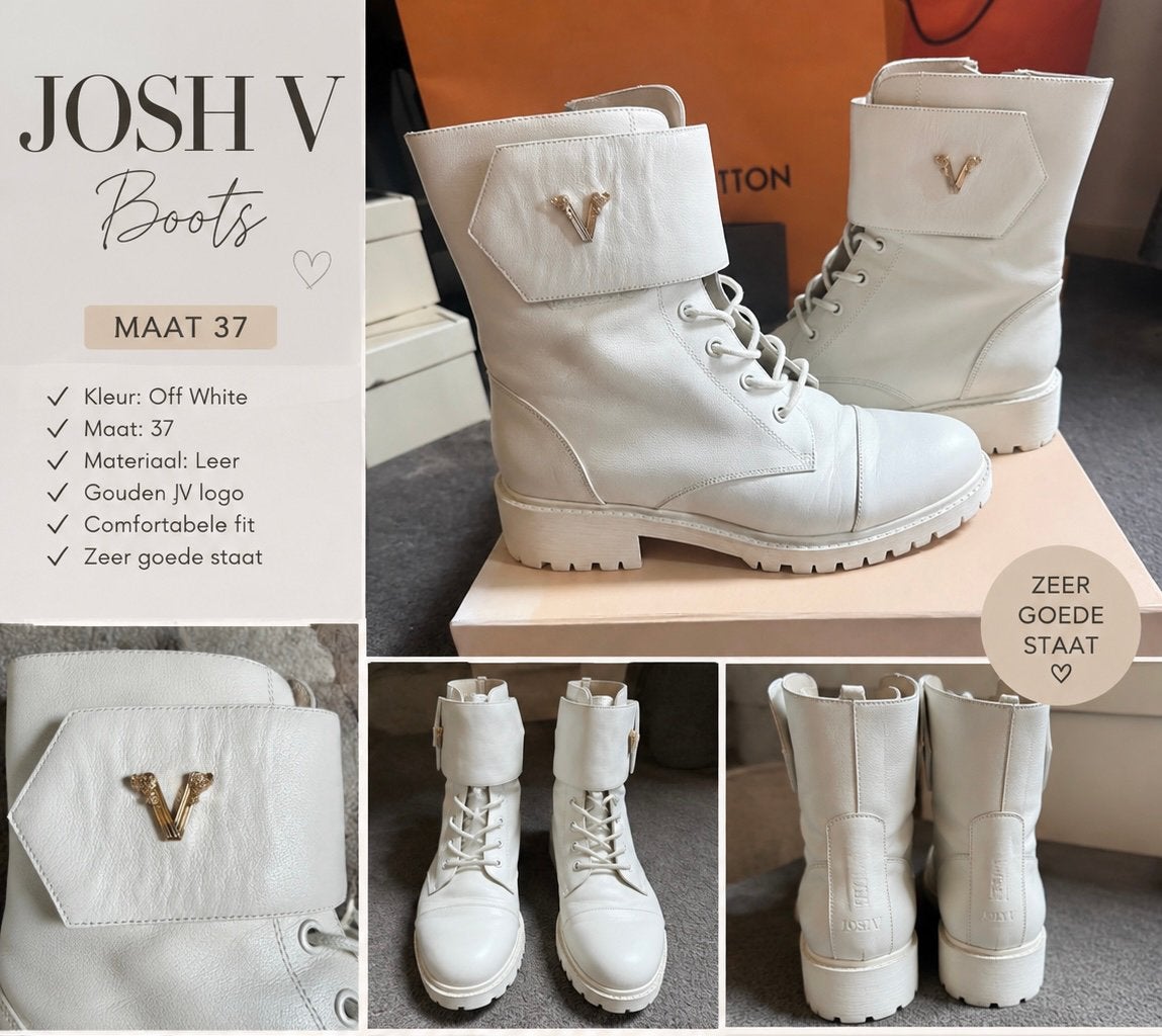 Josh V boots. Maat 37, Kleding | Dames, Ophalen of Verzenden, Zo goed als nieuw, Wit