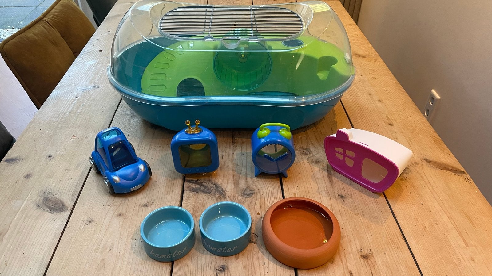 Hamsterkooi met leuke accesoires, Dieren en Toebehoren, Ophalen, Gebruikt