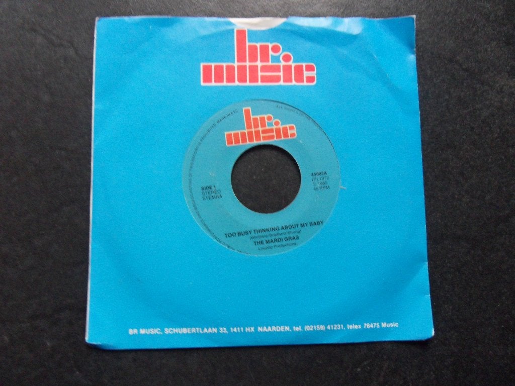 The Mardi Gras - Too busy thinking about my baby, Ophalen of Verzenden, Zo goed als nieuw, Pop