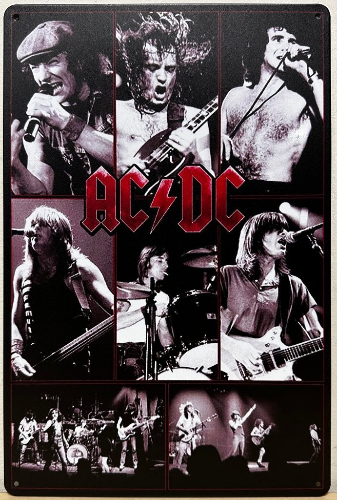 ACDC foto collage reclamebord van metaal wandbord deco